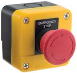 Emergency stop switch mounted in a box 10amp 1 NC and 1 NO